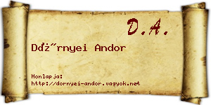 Dörnyei Andor névjegykártya